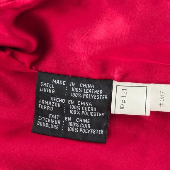 VTG 80s 90s Women’s Red Leather Jacket Sz S Grunge Streetwear Retro Y2K Festival - Picture 10 of 10